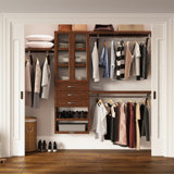 John Louis Home Premier 96" W Closet System with 3 Drawers and Door-Reach-In Set