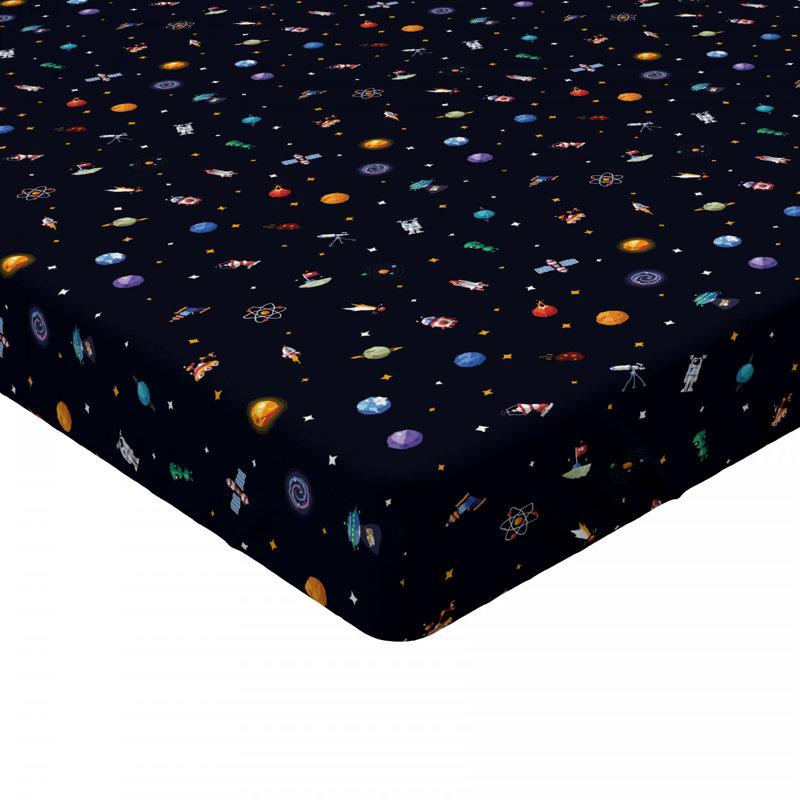 Spaceship Microfiber Fitted Sheet, Twin Fitted Sheet