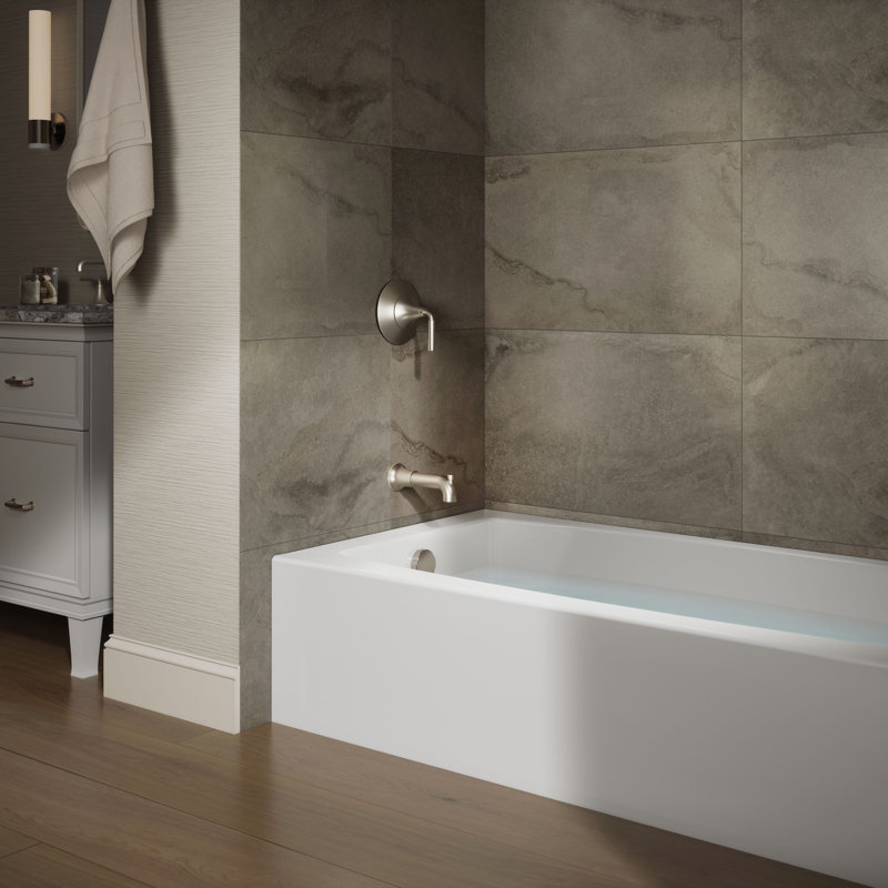 Entity 60 In. X 32 In. Alcove Bath With Right Drain, Left