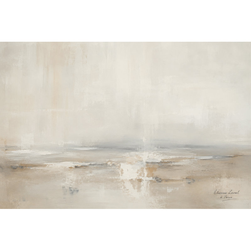 «Soft Neutral Abstract», art mural sur toile, horizon ivoire côtier beige, toile tendue décorative