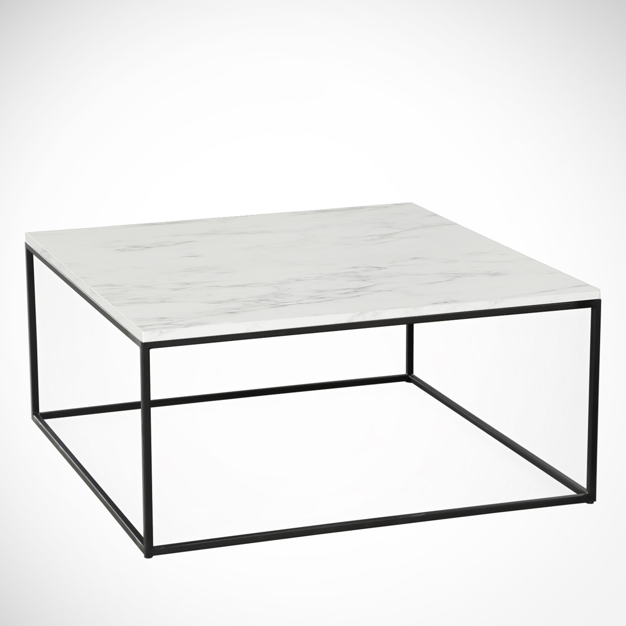 Latitude Run® Poly Frame Coffee Table White Marble & Reviews Wayfair