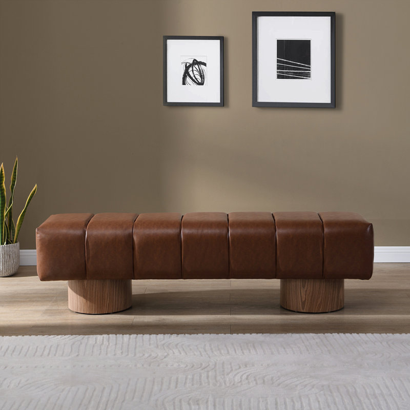Banc de salle à manger rembourré, Brun