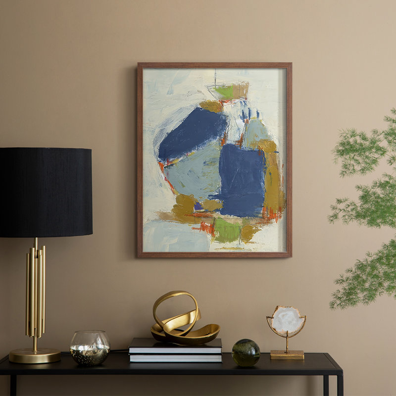 «Fields II», reproduction encadrée - bois massif, Noyer, H 21 po x l 17 po