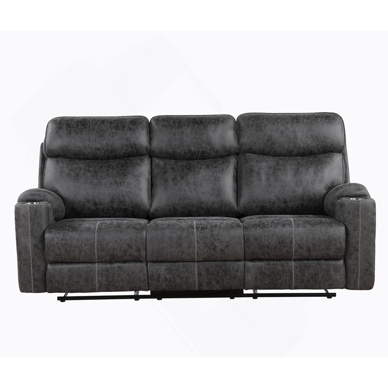 Canapé inclinable manuel en microfibre Hirah