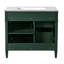 Meuble-lavabo de 36 po avec lavabo supérieur, meuble-lavabo moderne avec 2 tiroirs et tiroir escamotable, meuble-lavabo simple-121018204