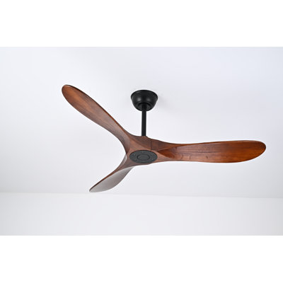 Ventilateur de plafond EOPETY 72 pouces sans lumière, ventilateurs de plafond en bois pour patio pour salon, hélice à 3 pales moderne sans lumière avec télécommande (blanc)