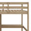 Lit mezzanine en bois avec garde-robe intégré, bureau, tablettes de rangement et tiroirs