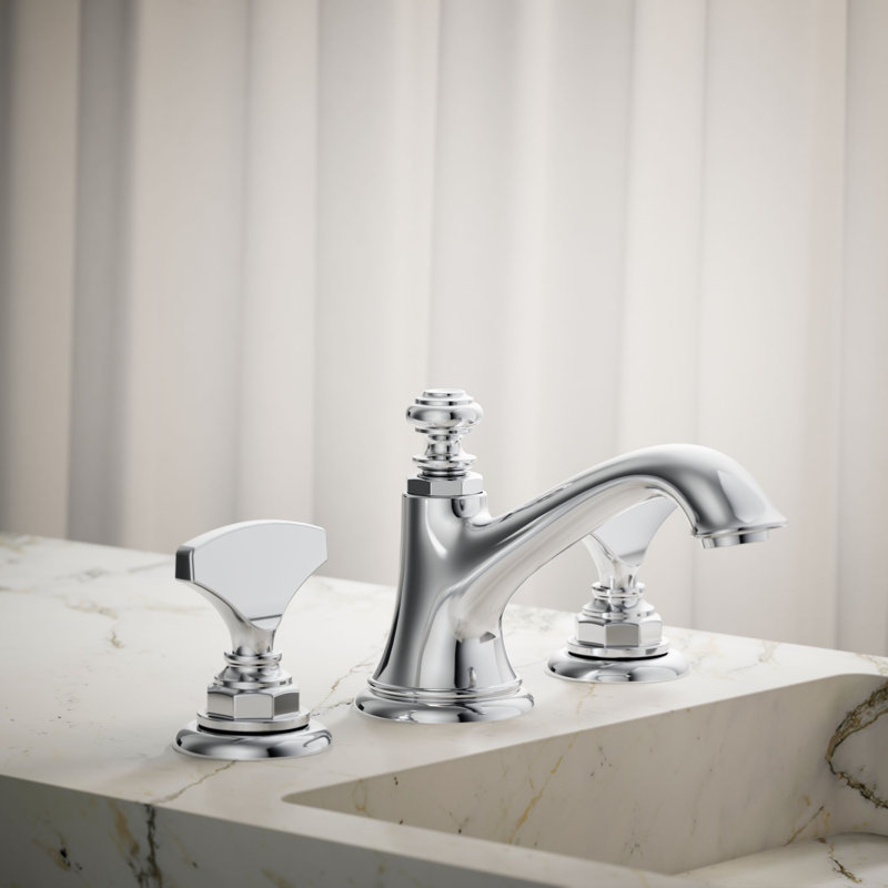 Artifacts Widespread Bathroom Sink Faucet Handles, Polished Chrome
