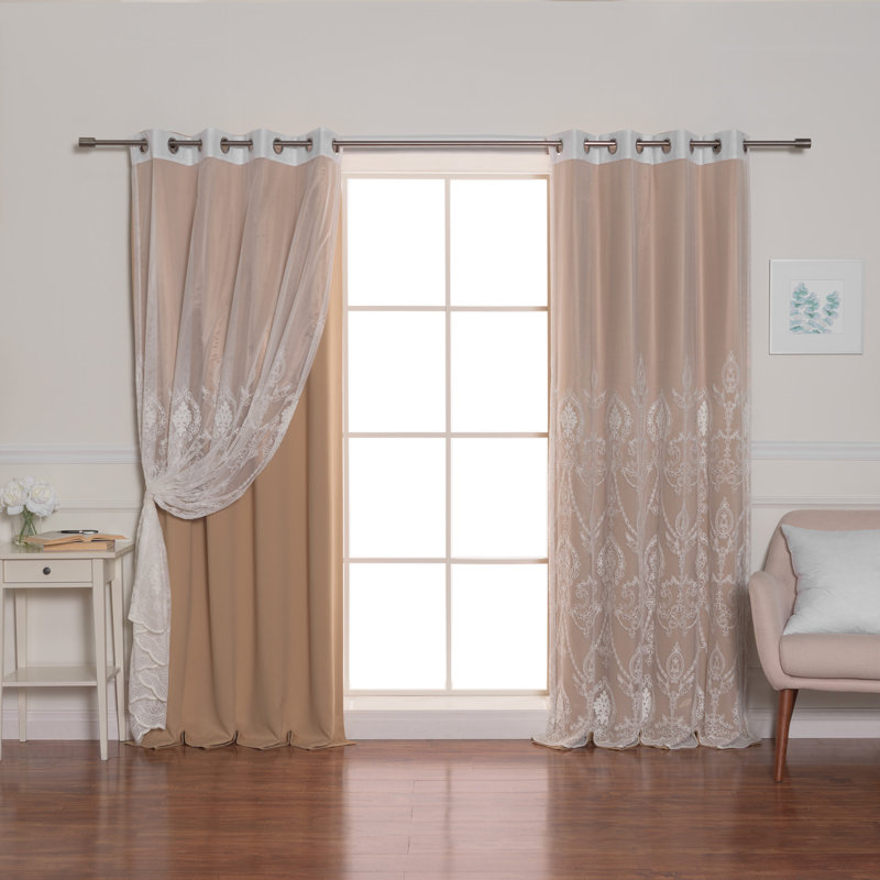 Portishead Room Darkening Curtain, 52" W x 84" L, Wheat