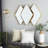 Metal Overlapping Diamond Room Wall Mirror with Gold Frame