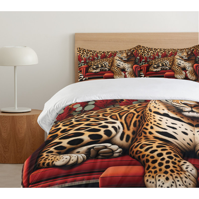 Leopard Duvet Cover, King Duvet Cover + 2 Standard Shams