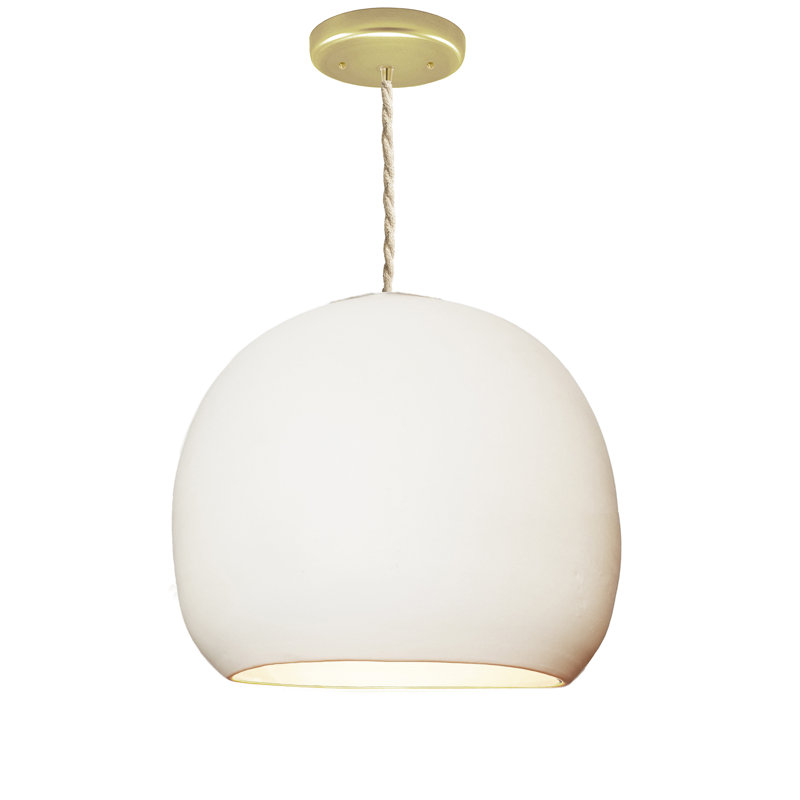 Luminaire suspendu 1 lumière Clay, Corde de bateau, Blanc mat, Oui