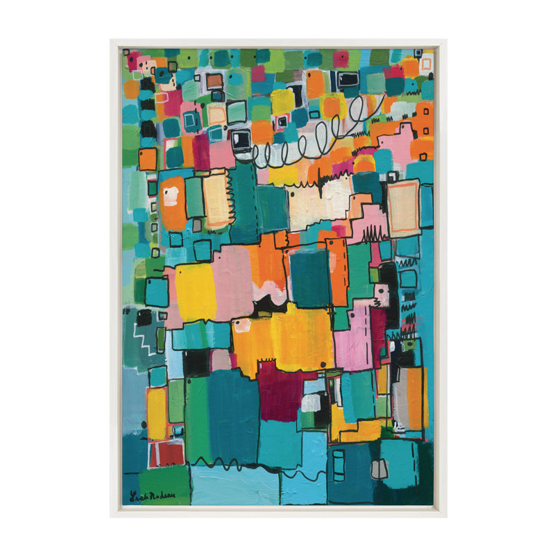 Reproduction d'art sur toile encadrée "Af après-midi" par Leah Nadeau, Blanc