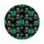 Gem Emeralds Skull Black Vegan Leather Round Coasters-341741359