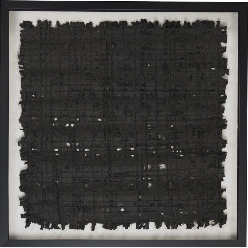 Black Abstract Paper Art in Shadowbox Frame