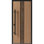 Porte avant en acier pré-suspendue avant / teck Ronex 1055 / entrée en métal peint moderne l 36 po x H 80 po à droite
