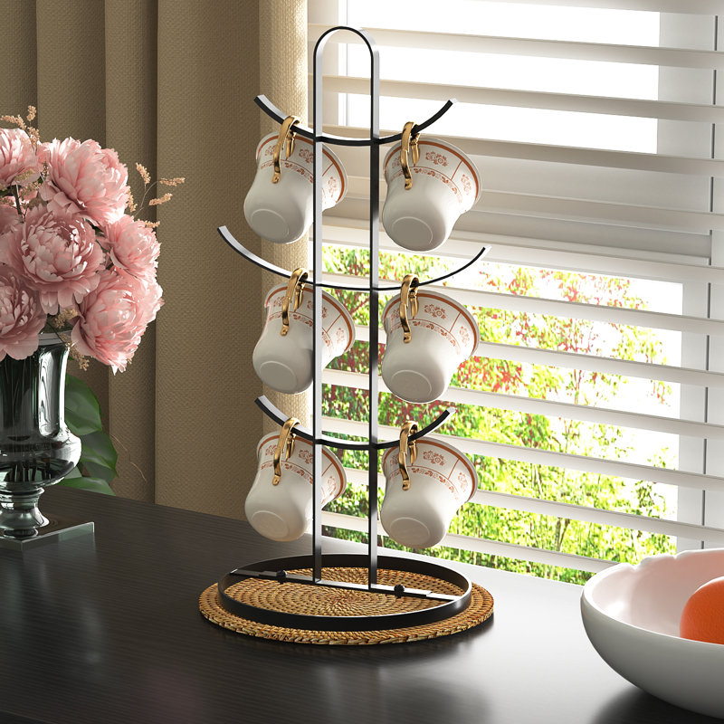 6-Cup Mug Tree, Matte Black