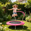 Trampoline 36 po pour enfants avec poignée de sécurité, mini transat intérieur en métal pour tout-petits - Exercice et plaisir