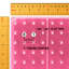 Présentoir de panneau perforé rose sur deux côtés avec base pivotante (50) crochets transparents de 6 po