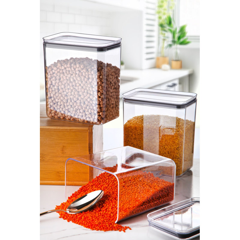 Ensemble de boîte de rangement durable (3 pièces), plastique transparent, 6,5 x 4,1 x 7,5 pouces | 100% sans BPA, idéal pour organiser la maison et le bureau | Conception empilable, légère et polyvalente, parfaite pour tout espace