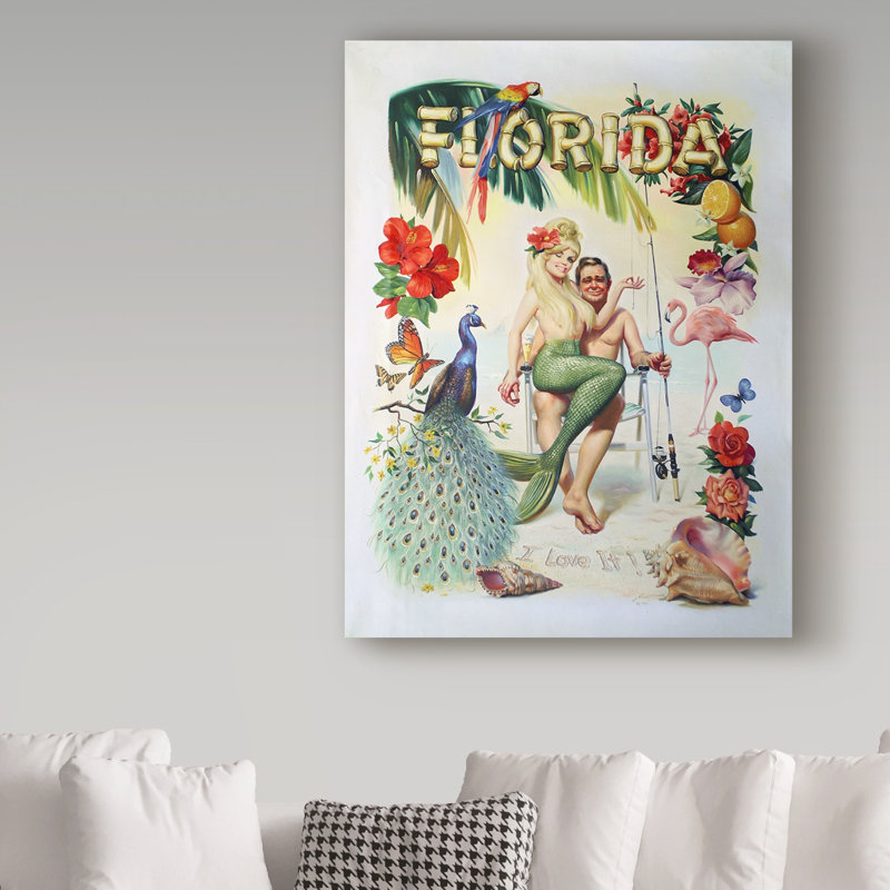 Ferhart «Florida», reproduction de peinture à l'acrylique sur toile tendue, H 19 po x l 14 po