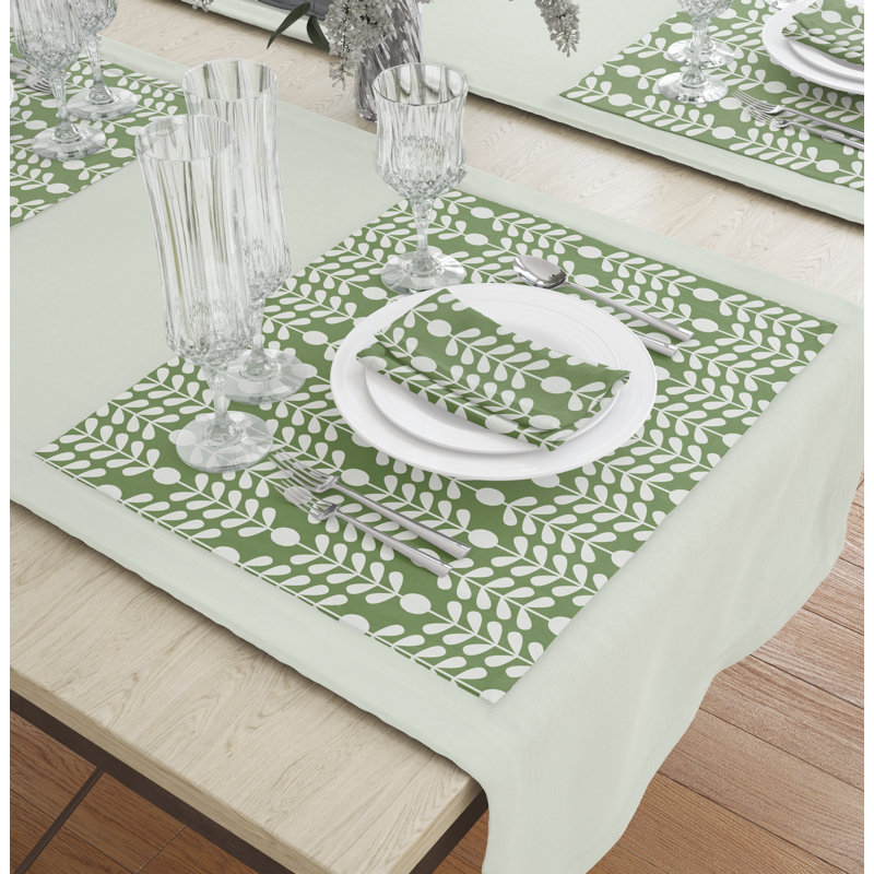 Floral Rectangle Placemat, Green
