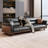 Black Genuine Leather Modular Sofa-118374687-118374692