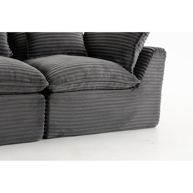 Canapé modulaire en velours côtelé 74,8 pouces Cloud Comfort