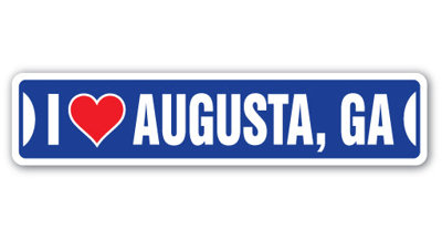 Augusta Ga Street Sign Heavy Duty Plastic 6" X 24"