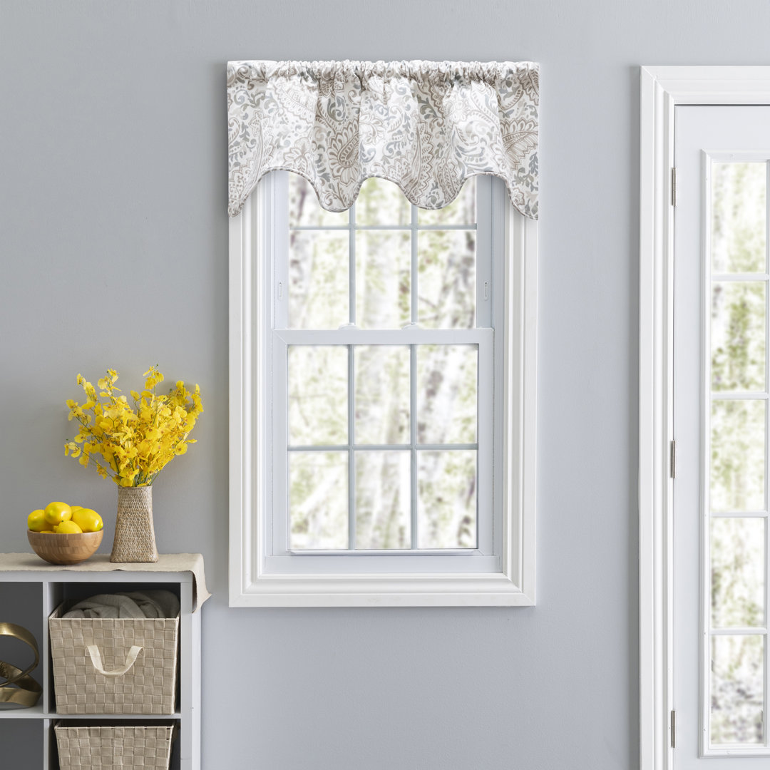 Miyisha Cotton Paisley Scalloped Window Valance Bungalow Rose