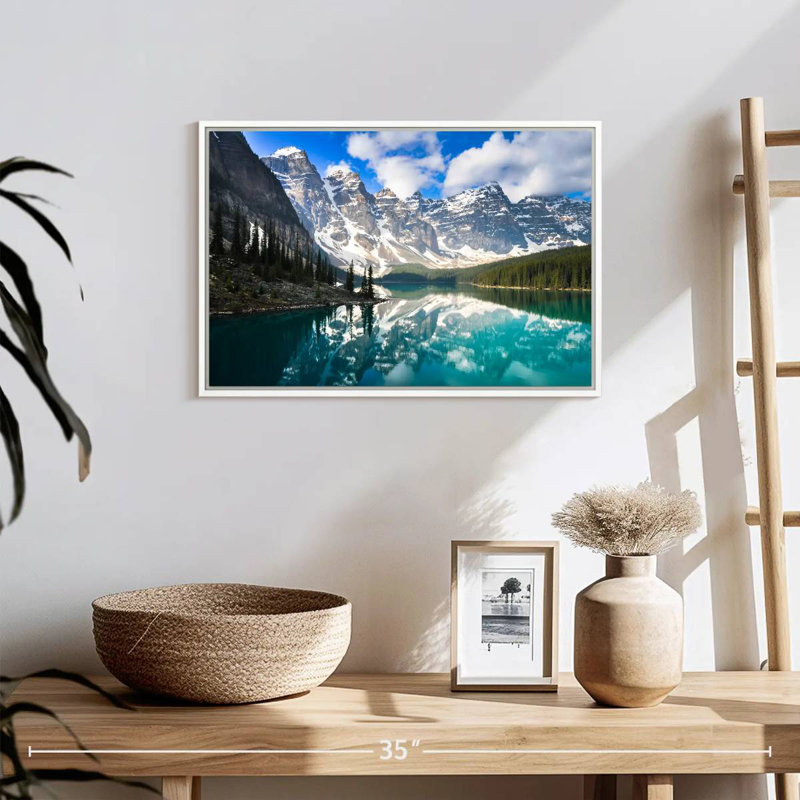 La beauté de Banff, Cadre flottant blanc, 19 po x 13 po