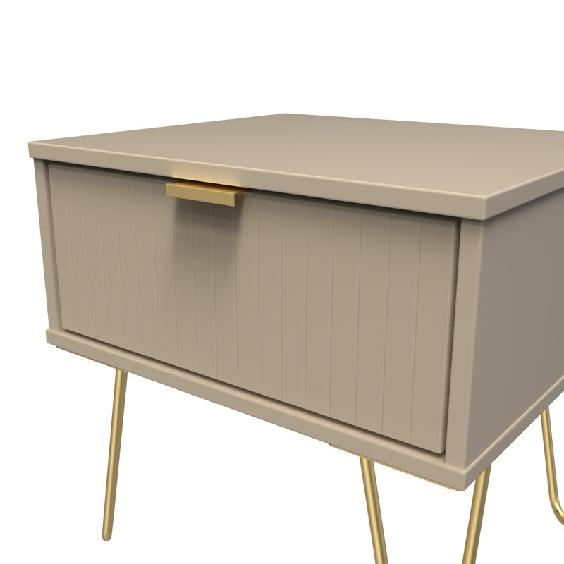 Beranda 45cm W Manufactured Wood Bedside Table, Mushroom Matt