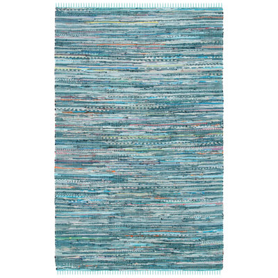 Fales Rag Rug Hand Woven Cotton Striped Rug