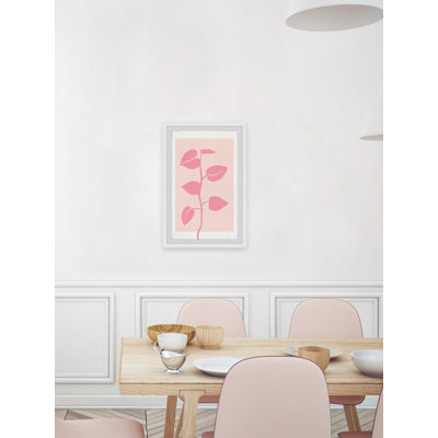 Pink Houseplant 1 Piece Single Picture Frame Wall Art