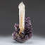 Natural Calcite on Amethyst Cluster
