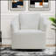 Fauteuil pivotant moderne à 360 degrés avec dossier haut, fauteuil d'appoint rembourré en velours beige pour le salon, la chambre à coucher et le bureau