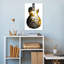 Guitare électrique noire abstraite, art mural moderne audacieux-129154490
