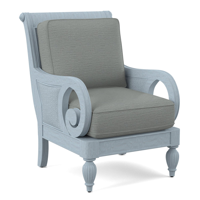 Grand View 71.12Cm Wide Armchair, Eggshell Crypton Performance; 0884-93, Sea Glass Finish
