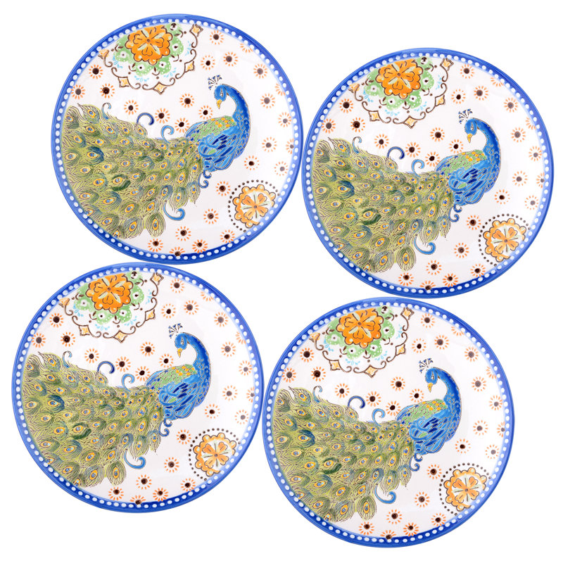 Dutch Wax 8" Salad Plate Set Peacock Set