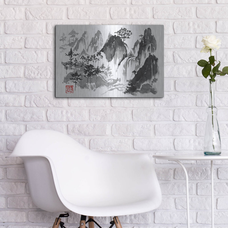 «Cascade» par Pechane, art mural en métal, H 16 po x l 24 po