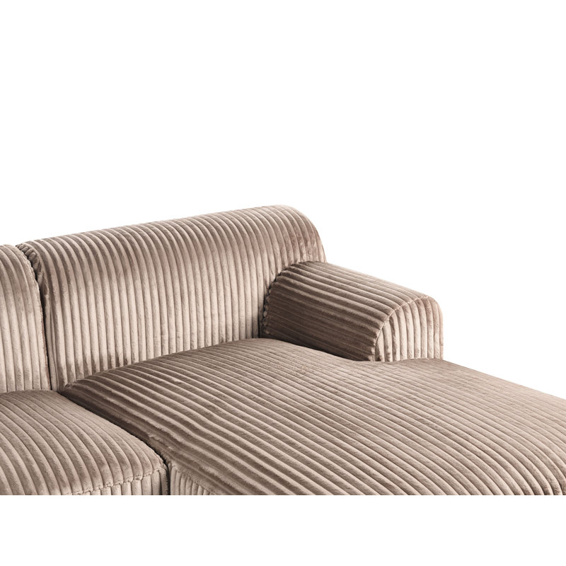 STENUM 3 Seater Sofa & Chaise, Light Brown, Left Hand Facing