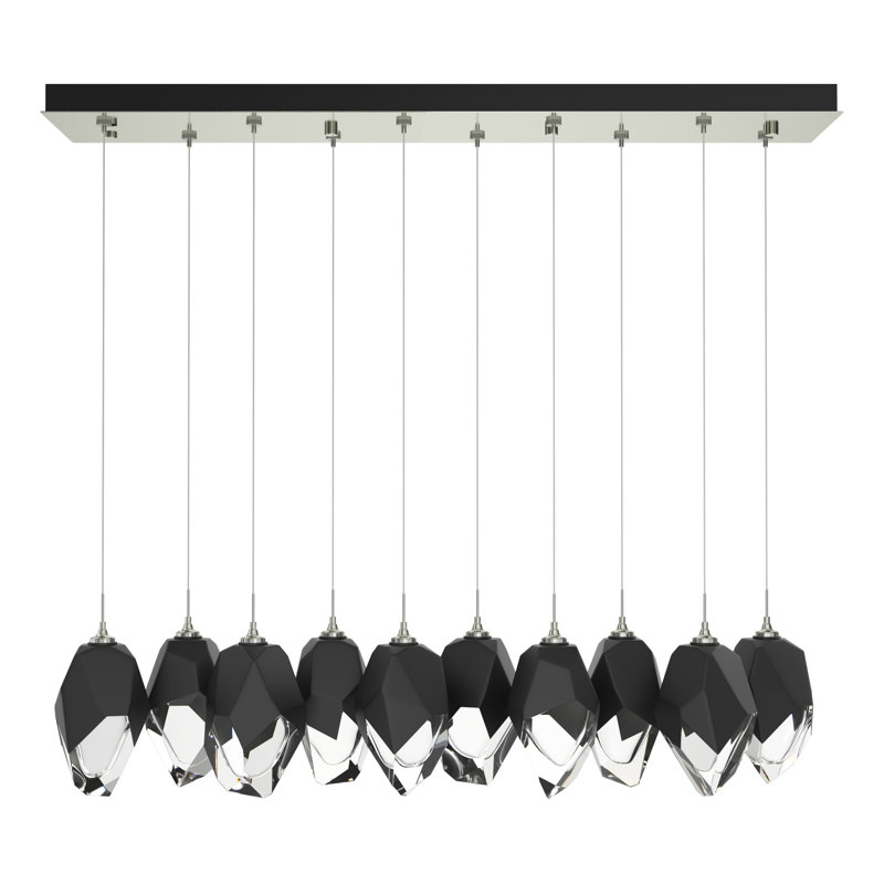 Chrysalis Kitchen Island Geometric Pendant, 15" - 80", Black, Sterling