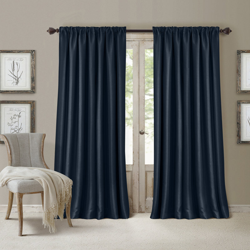 Rideau simple occultant Ardmore, Bleu marine, l 52" x L 95"
