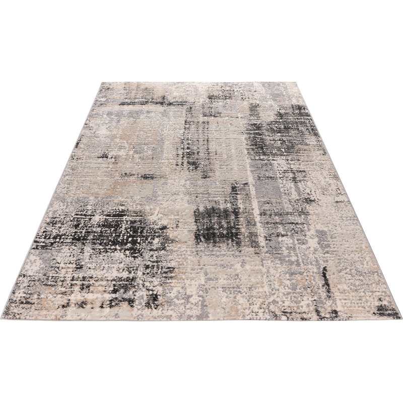 Salsa Abstract Area Rug, Rectangle 200 x 290cm, Grey/Brown/Blue