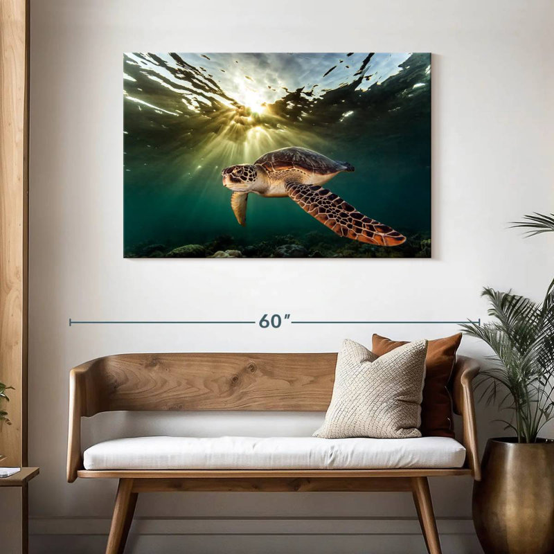 Brampt Philippine Green Turtle, 30" H x 45" W