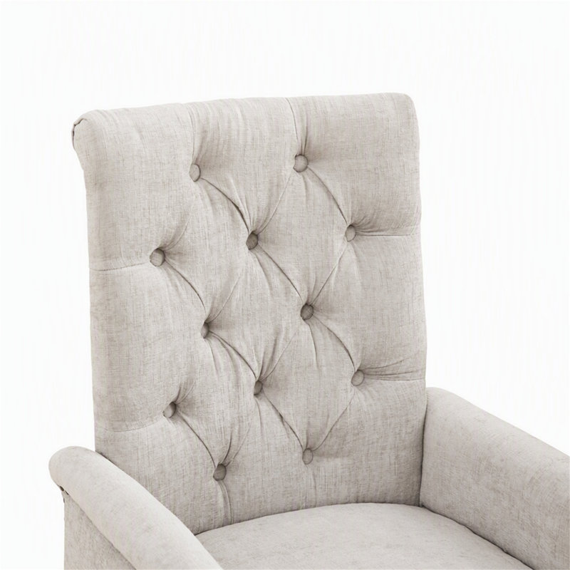 Chaise de salle à manger rembourrée en tissu de chenille, pieds courbés en bois massif, élégante chaise de salle à manger capitonnée pour salle à manger club, paquet simple