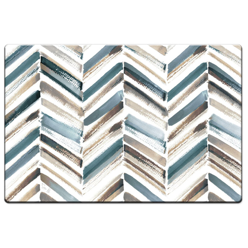 Tapis de sol décoratif à chevrons peints