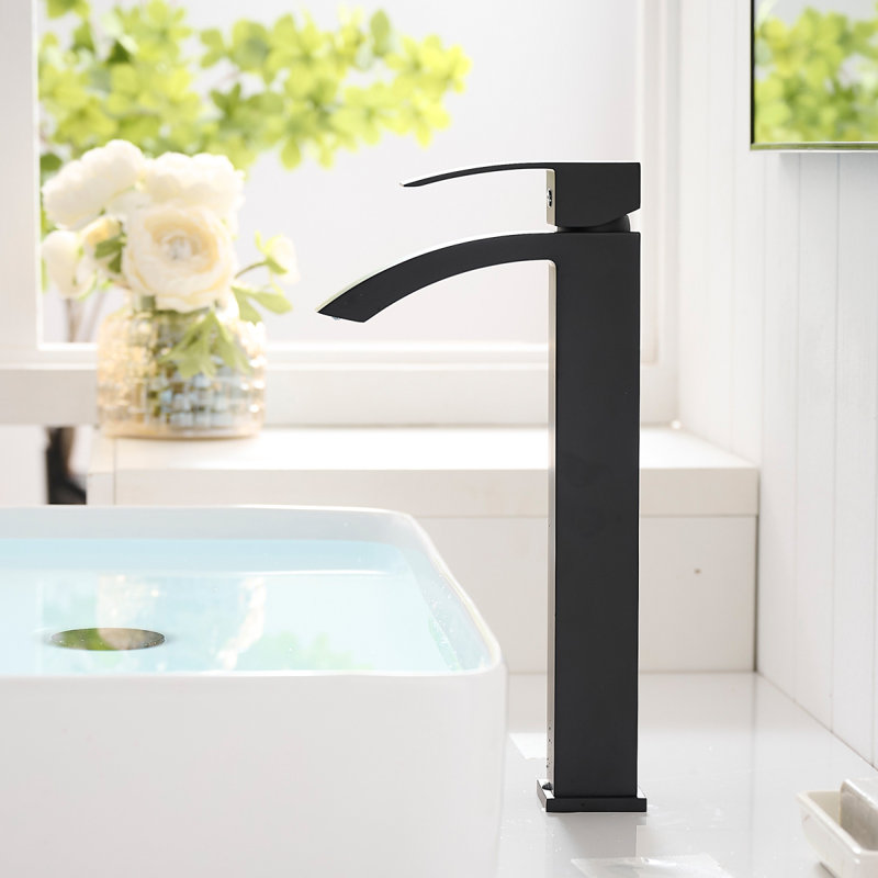 Black Bathroom Faucet, Brushed Black  Faucet For Bathroom Sink, Black Single Hole Bathroom Faucet Modern Single Handle Vanity Basin Faucet