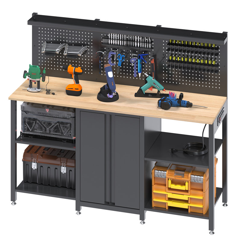 Établi et système de rangement pour armoire de garage
