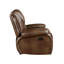 Fauteuil inclinable et oscillant manuel Licot, cuir fleur brun brillant